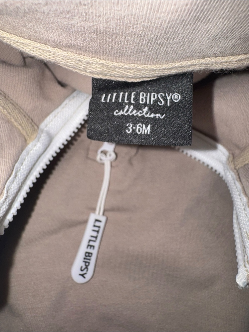 Little Bipsy Tan Quarter-Zip Pullover Size 3-6 months - Picture 5 of 7